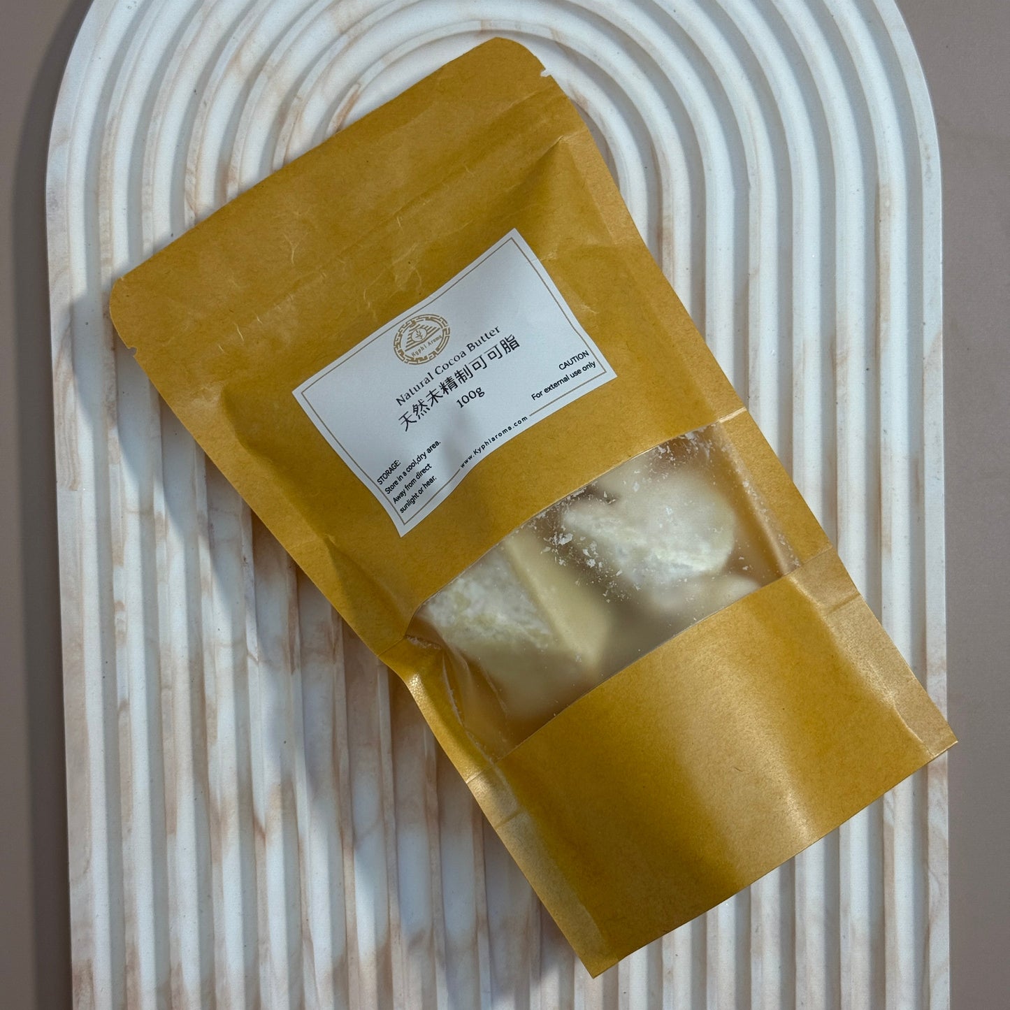 Natural unrefined cocoa butter