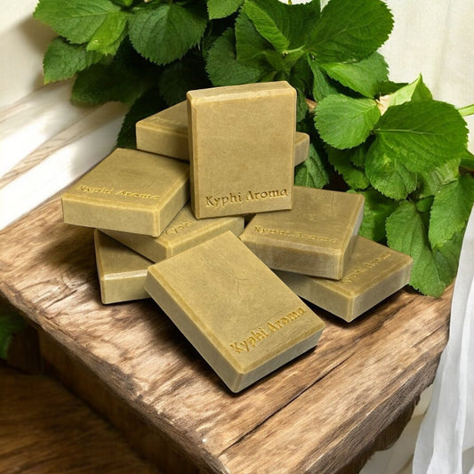 Mugwort, lemongrass, and mint soap