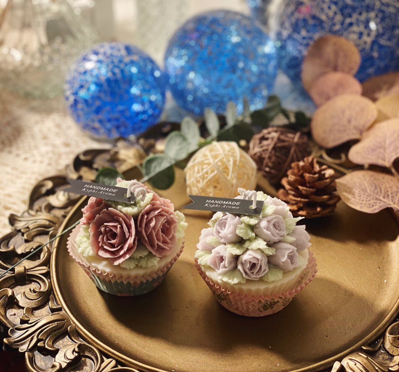 韓式大豆蠟裱花杯子蛋糕蠟燭