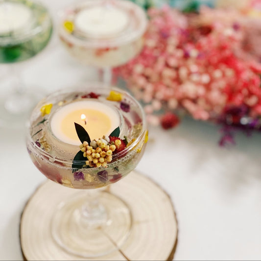 Champagne glass candles