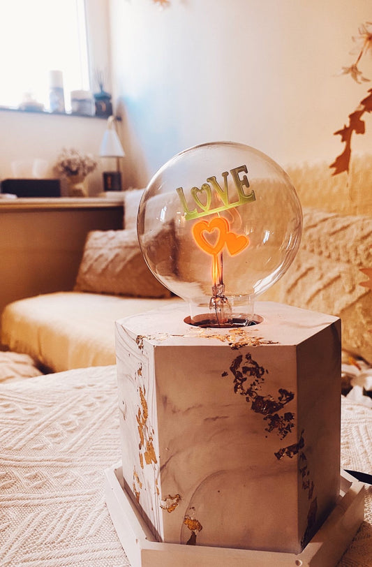 Plaster bedside lamp base