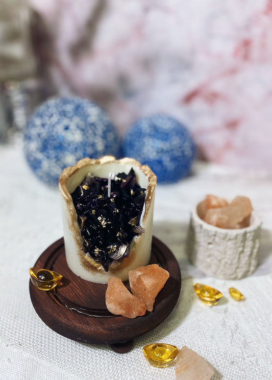 Crystal mineral candles