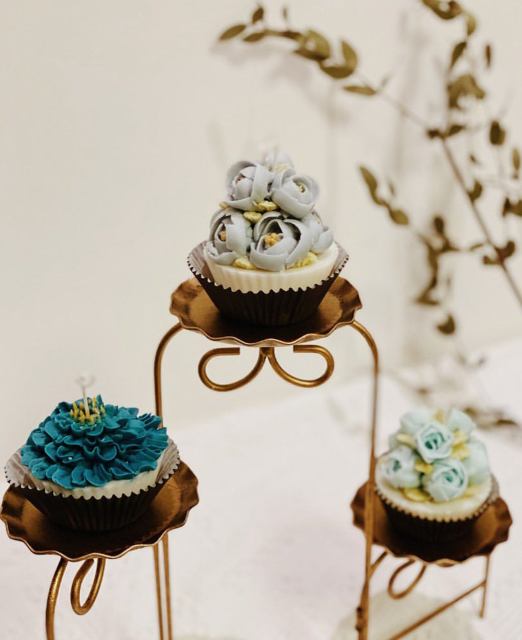 韓式大豆蠟裱花杯子蛋糕蠟燭