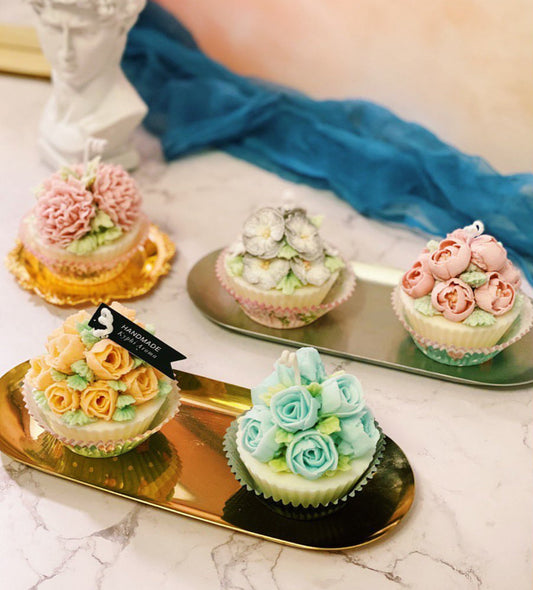 Korean-style soybean wax decorated cupcake candles